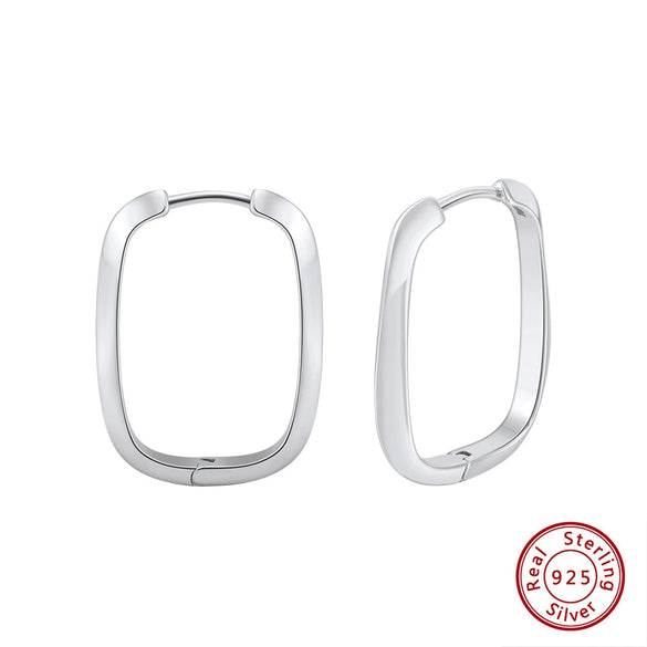 Wholesale 925 Silver Geometric Earrings For Women Electroplated Simple Niche Style