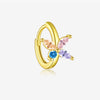 Wholesale Silver Geometric Earrings With Zircon Electroplated With Platinum And 18K Gold For Women