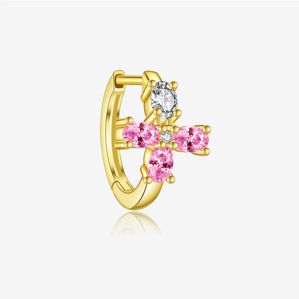 Wholesale Silver Geometric Earrings With Zircon Electroplated With Platinum And 18K Gold For Women