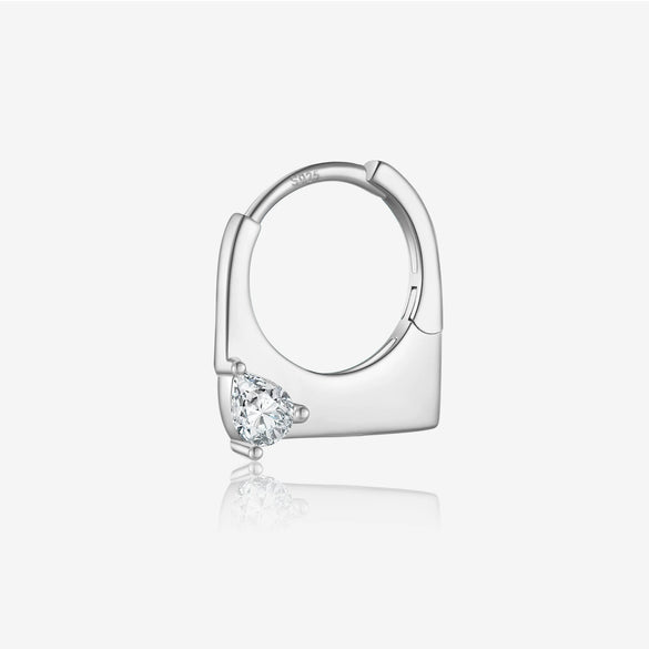 Wholesale Silver Geometric Earrings With Zircon Electroplated With Platinum And 18K Gold For Women