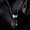 Wholesale 925 Silver Geometric Emerald Cut Pendant Adjustable Clavicle Necklace For Women With Highend Style And Diamond Design