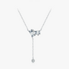 Wholesale 925 Silver Geometric Emerald Cut Pendant Adjustable Clavicle Necklace For Women With Highend Style And Diamond Design
