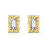 Wholesale Silver Geometric Emeraldcut Zircon Earrings With Electroplating And Water Drop Design For Women
