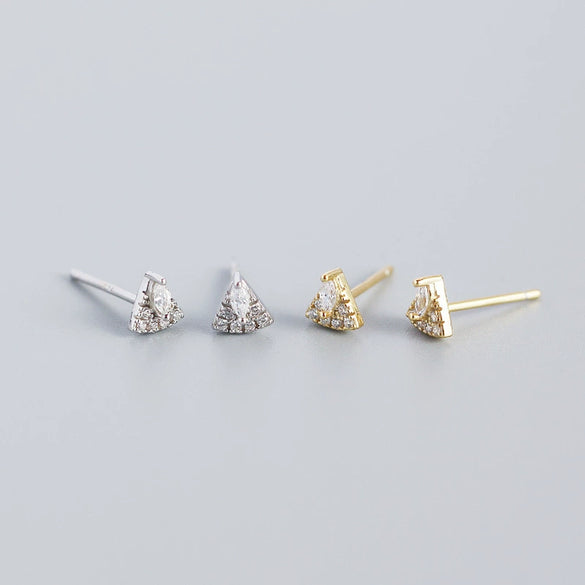 Wholesale Silver Geometric Fanshaped Earrings For Women With Electroplating