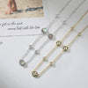 Wholesale Silver Geometric Flower Clover Pendant Necklace Electroplated Minimalist Design For Women