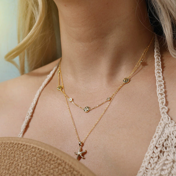 Wholesale Silver Geometric Flower Clover Pendant Necklace Electroplated Minimalist Design For Women