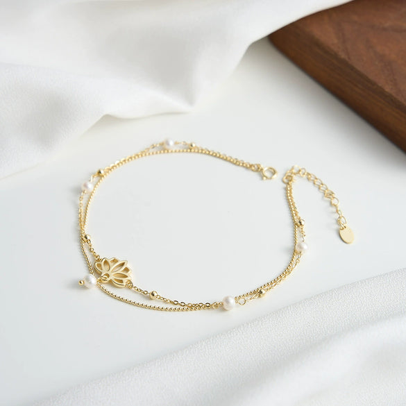 Wholesale 925 Silver Geometric Hollow Anklet For Women