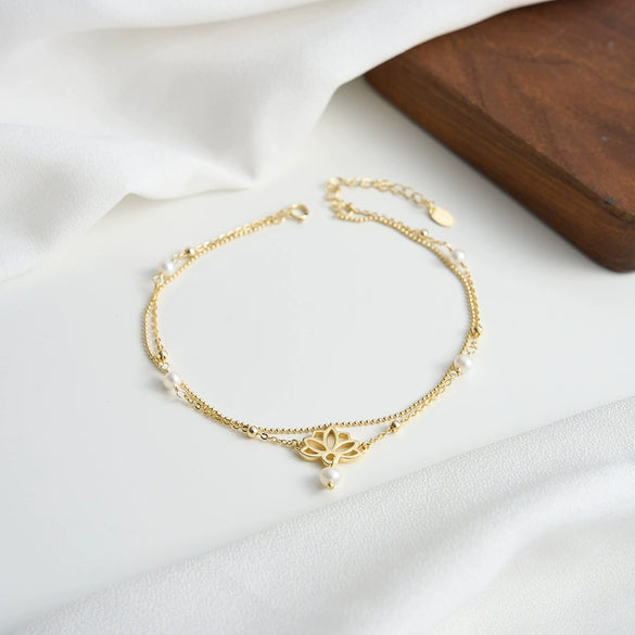 Wholesale 925 Silver Geometric Hollow Anklet For Women