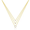 Wholesale Silver Geometric Hollow Ring Stacked Zirconiuminlaid Necklace For Women