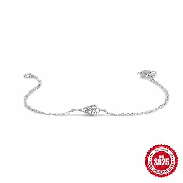 Wholesale 925 Silver Geometric Kite Shaped Women's Bracelet With Electroplating And Unique Design