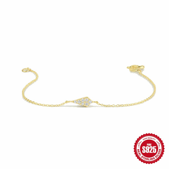 Wholesale 925 Silver Geometric Kite Shaped Women's Bracelet With Electroplating And Unique Design