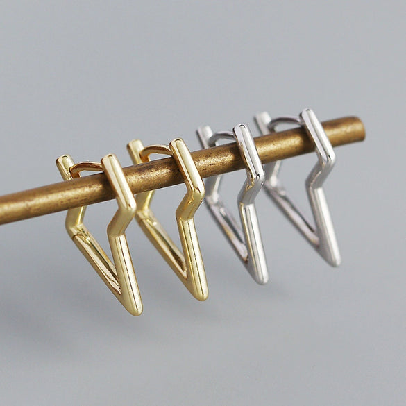 Wholesale Silver Geometric Lightning Irregular Ear Buckle Earrings S925 Silver Electroplating