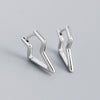 Wholesale Silver Geometric Lightning Irregular Ear Buckle Earrings S925 Silver Electroplating