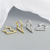 Wholesale Silver Geometric Lightning Irregular Ear Buckle Earrings S925 Silver Electroplating