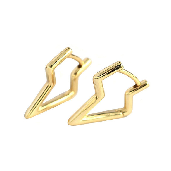 Wholesale Silver Geometric Lightning Irregular Ear Buckle Earrings S925 Silver Electroplating