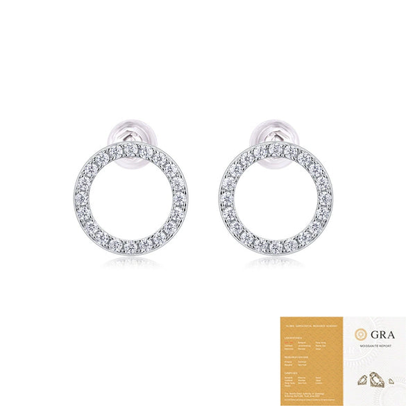 Wholesale 925 Silver Geometric Moissanite Inlaid Earrings For Women Fashion Style