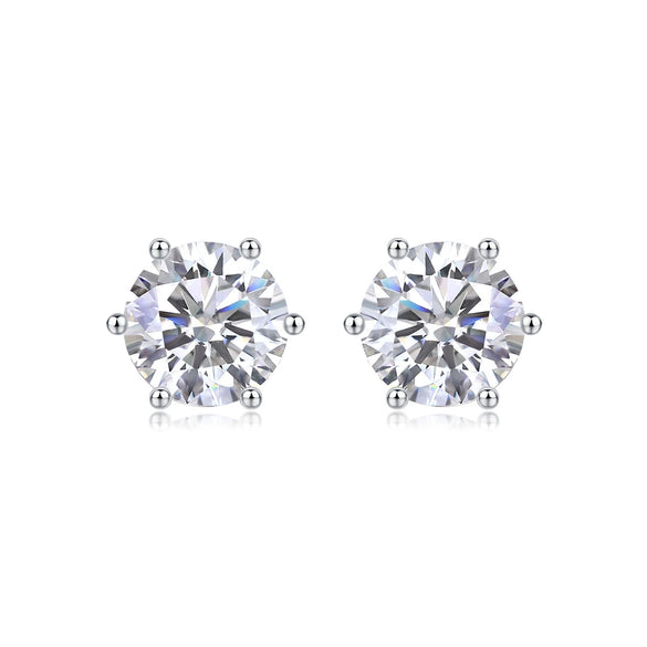 Wholesale 925 Silver Geometric Moissanite Inlay Ear Piercing Earrings For Women