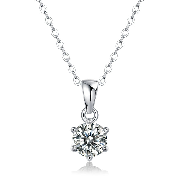Wholesale 925 Silver Geometric Moissanite Inlay Pendant Necklace For Women Fashion Cross Chain