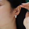 Wholesale 925 Silver Geometric Moissanite Inlay Women's Earrings Fashion Style
