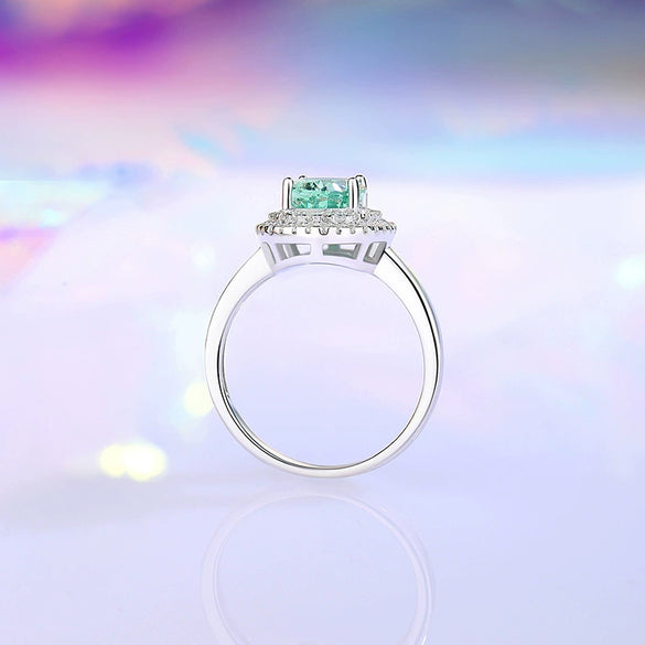 Wholesale 925 Silver Geometric Pink Diamond Women's Ring