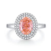 Wholesale 925 Silver Geometric Pink Diamond Women's Ring
