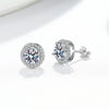Wholesale 925 Silver Geometric Round Bag Earrings For Women Electroplated Moissanite Gift Ear Jewelry