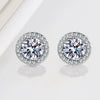 Wholesale 925 Silver Geometric Round Bag Earrings For Women Electroplated Moissanite Gift Ear Jewelry