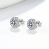 Wholesale 925 Silver Geometric Round Bag Earrings For Women Electroplated Moissanite Gift Ear Jewelry