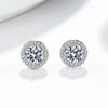 Wholesale 925 Silver Geometric Round Bag Earrings For Women Electroplated Moissanite Gift Ear Jewelry