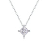 Wholesale 925 Silver Geometric Square Moissanite Set With Diamonds Pendant Clavicle Chain Necklace For Women And Men