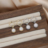 Wholesale Silver Geometric Style Earrings With Real Gold Electroplated Bread Beads And Pearl