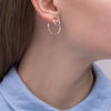 Wholesale 925 Silver Geometric Style Epoxy Inlaid Zircon Women's Earrings