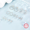 Wholesale 925 Silver Geometric Style Epoxy Inlaid Zircon Women's Earrings