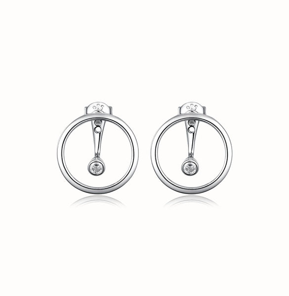 Wholesale 925 Silver Geometric Style Epoxy Inlaid Zircon Women's Earrings