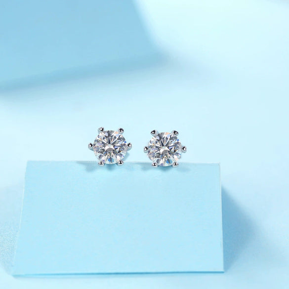 Wholesale 925 Silver Geometric Style Inlaid Moissanite Women's Earrings