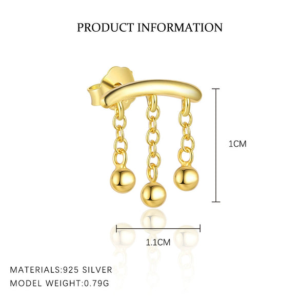 Wholesale Silver Geometric Tassel Earrings And Bracelet S925 Sterling Silver Electroplated Minimalist Style