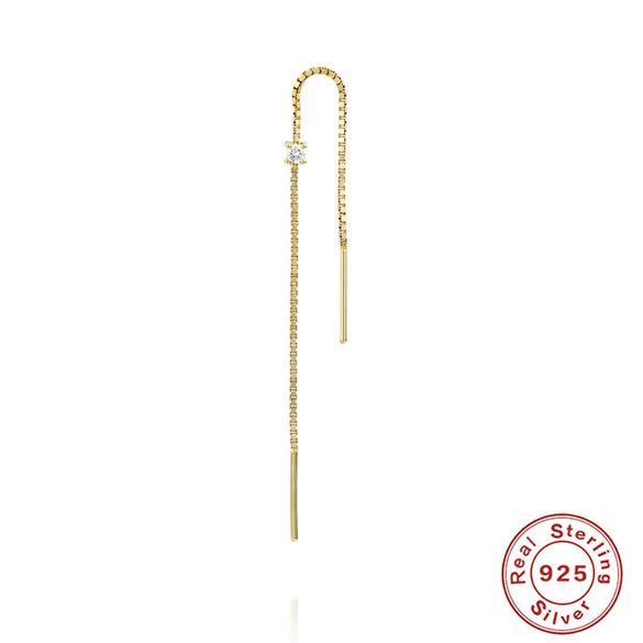 Wholesale 925 Silver Geometric Tassel Earrings For Women Slimming Long With Zircon All Match Universal