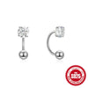 Wholesale 925 Silver Geometric U Shaped Zircon Embedded Hook Stud Earrings With Screw Twist Buckle For Unisex