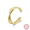 Wholesale Silver Hammered Geometric Vintage Ring With Electroplating For Women