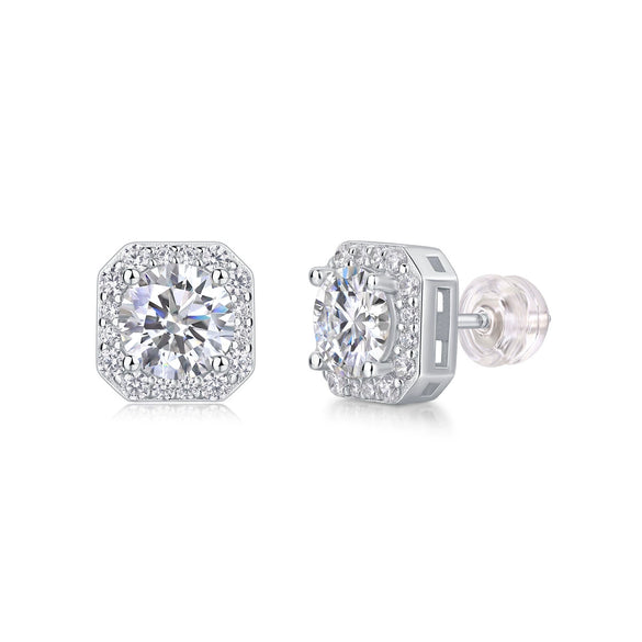 Wholesale 925 Silver Heart Geometric Fashion Earrings Set With Diamonds Moissanite For Women