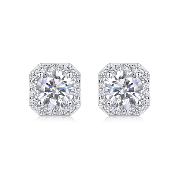 Wholesale 925 Silver Heart Geometric Fashion Earrings Set With Diamonds Moissanite For Women