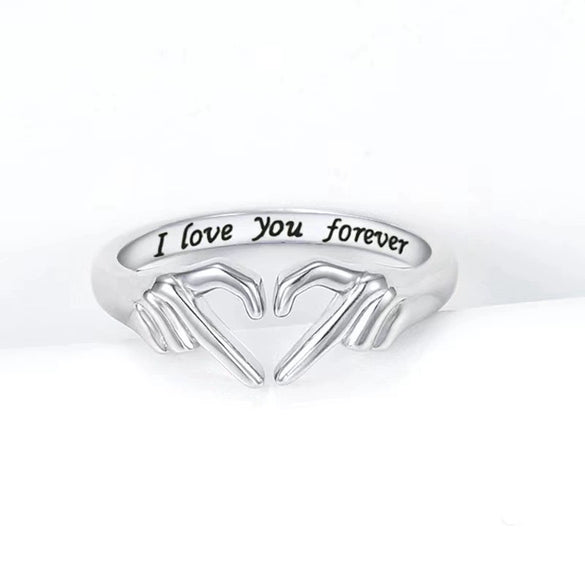 Wholesale Silver 925 Heartshaped Fashion Stylish Adjustable Ring With Electroplating