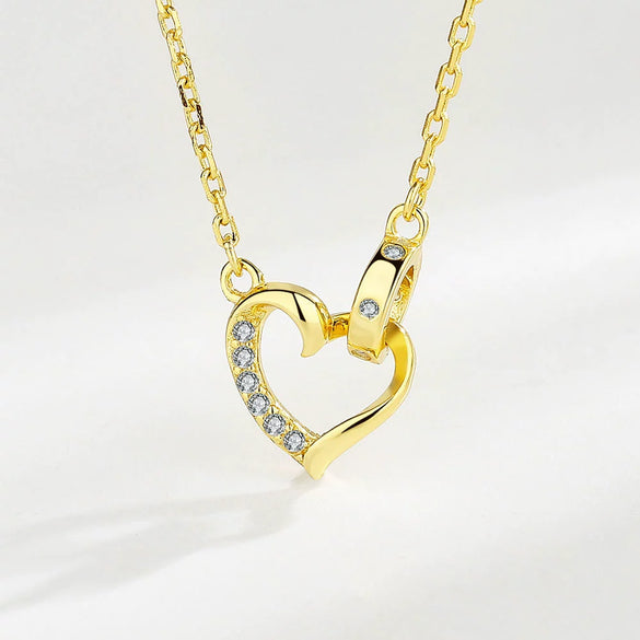 Wholesale 925 Silver Heartshaped Geometric Design Women's Necklace Pendant Accessories