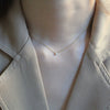 Wholesale Silver Heartshaped Pendant Necklace With Micropaved Zircon And 14K Gold Plated Ochain For Women