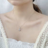 Wholesale Silver Herringbone Cross Chain Necklace With Geometric Pendant And Electroplating For Women