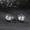 Wholesale 925 Silver Inlaid Eggshaped Geometric Stud Earrings For Women