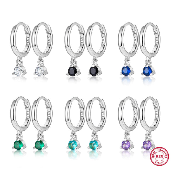 Wholesale 925 Silver Inlaid Zircon Geometric Earrings For Women With Electroplating