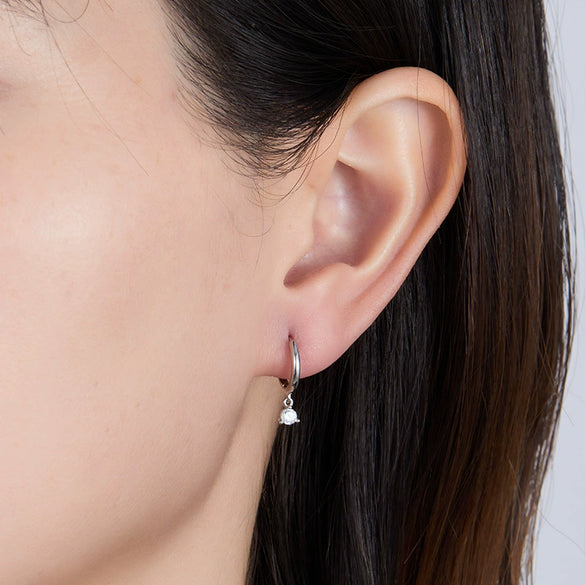 Wholesale 925 Silver Inlaid Zircon Geometric Earrings For Women With Electroplating