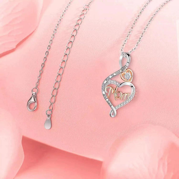 Wholesale Silver 925 Inlaid Zircon Heart Shape Light Luxury Style Necklace