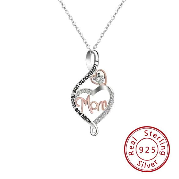 Wholesale Silver 925 Inlaid Zircon Heart Shape Light Luxury Style Necklace